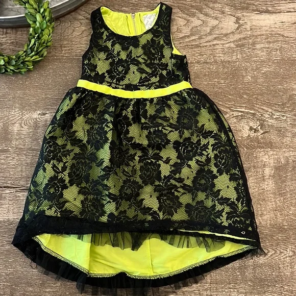 D Signed Dresses | 3 For D Signed Lace Dress Size Xs 4/5 | Color: Black/Green | Size: Xsg | Shoppemore's Closet